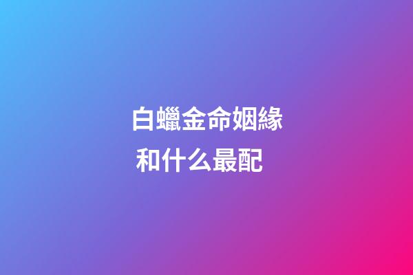 白蠟金命姻緣 和什么最配